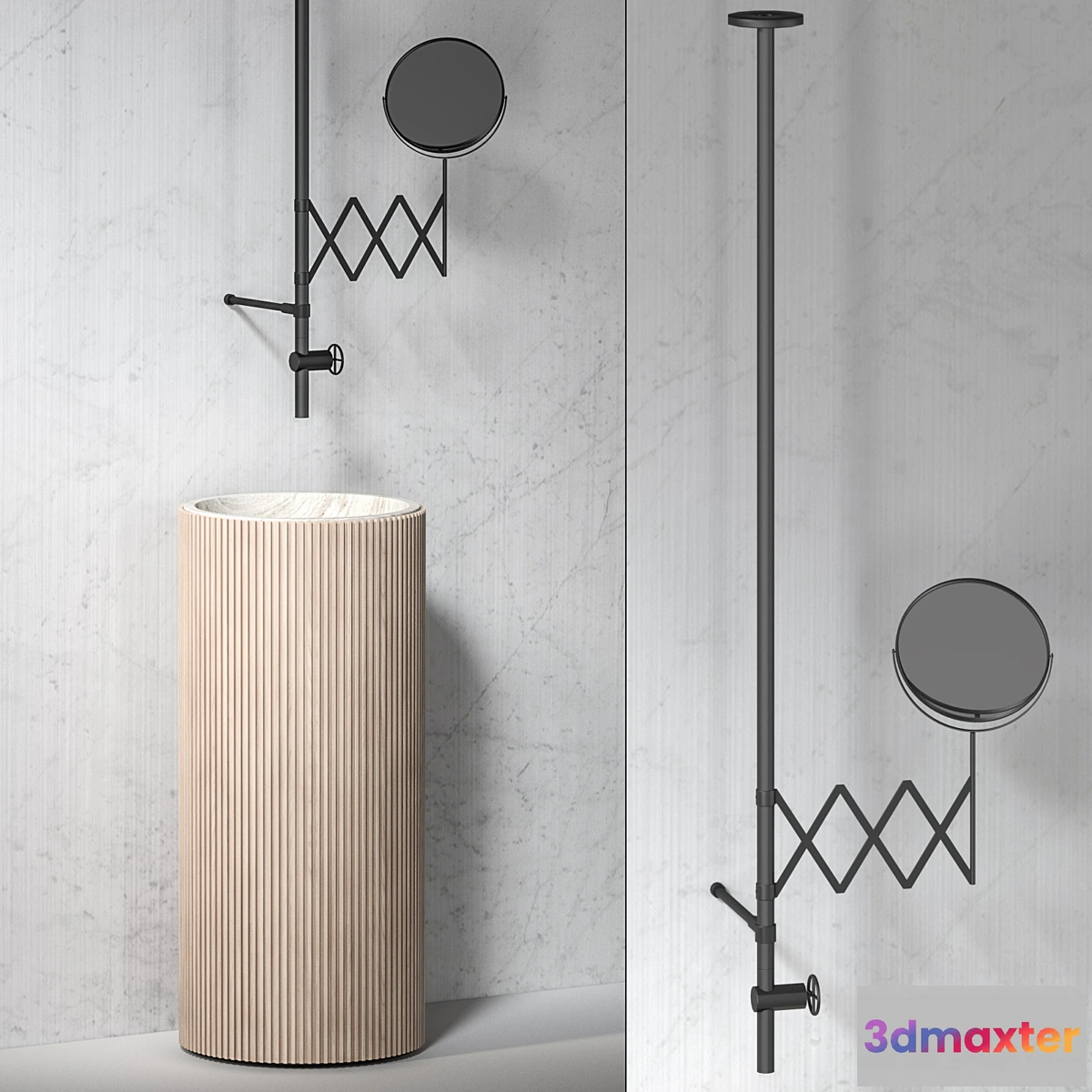 1307416 - Adda Freestanding Basin + Fontane Bianche (Fantini) 3D Max