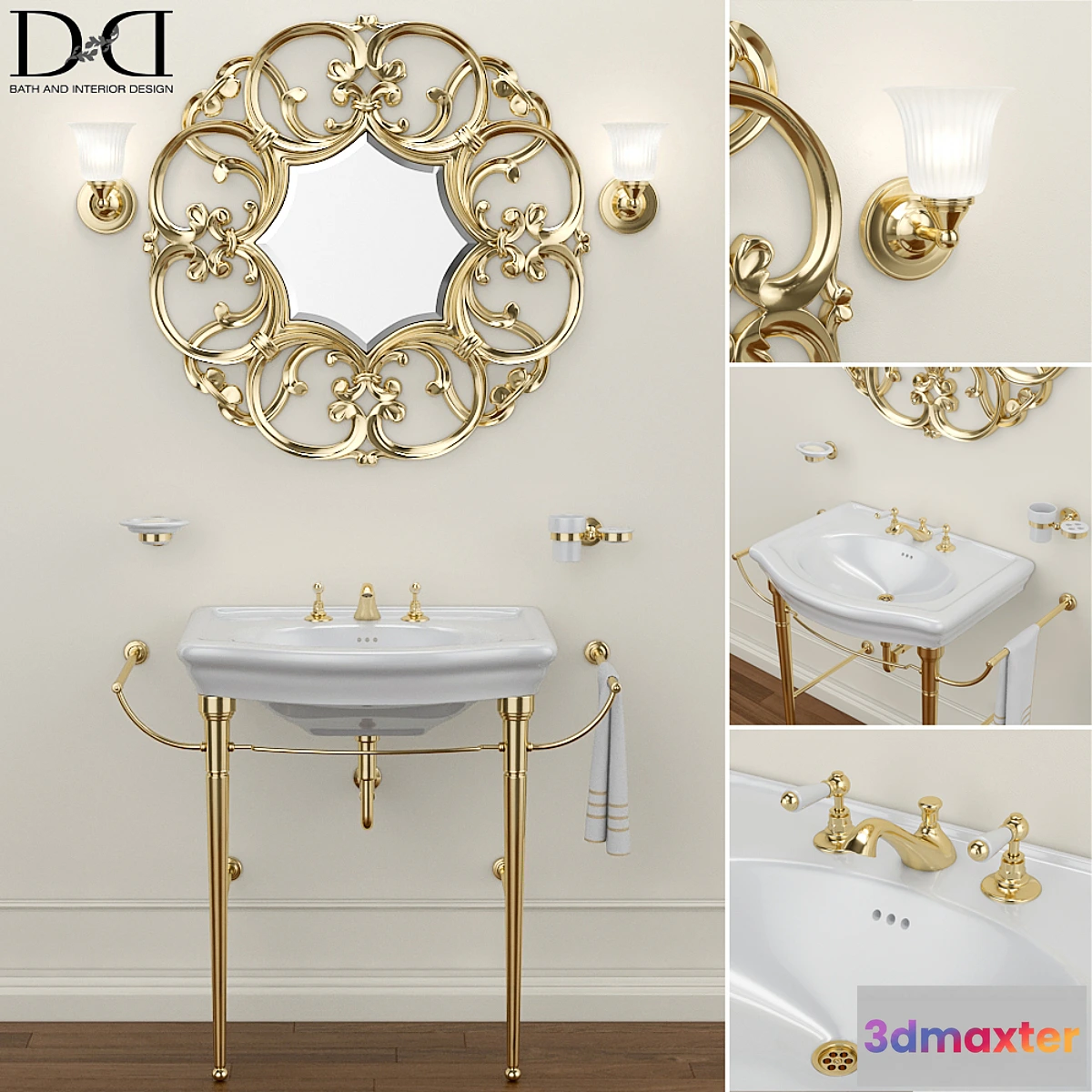 1314934 - NEW ETOILE Sink and AMELIE mirror Devon Devon 3D Max