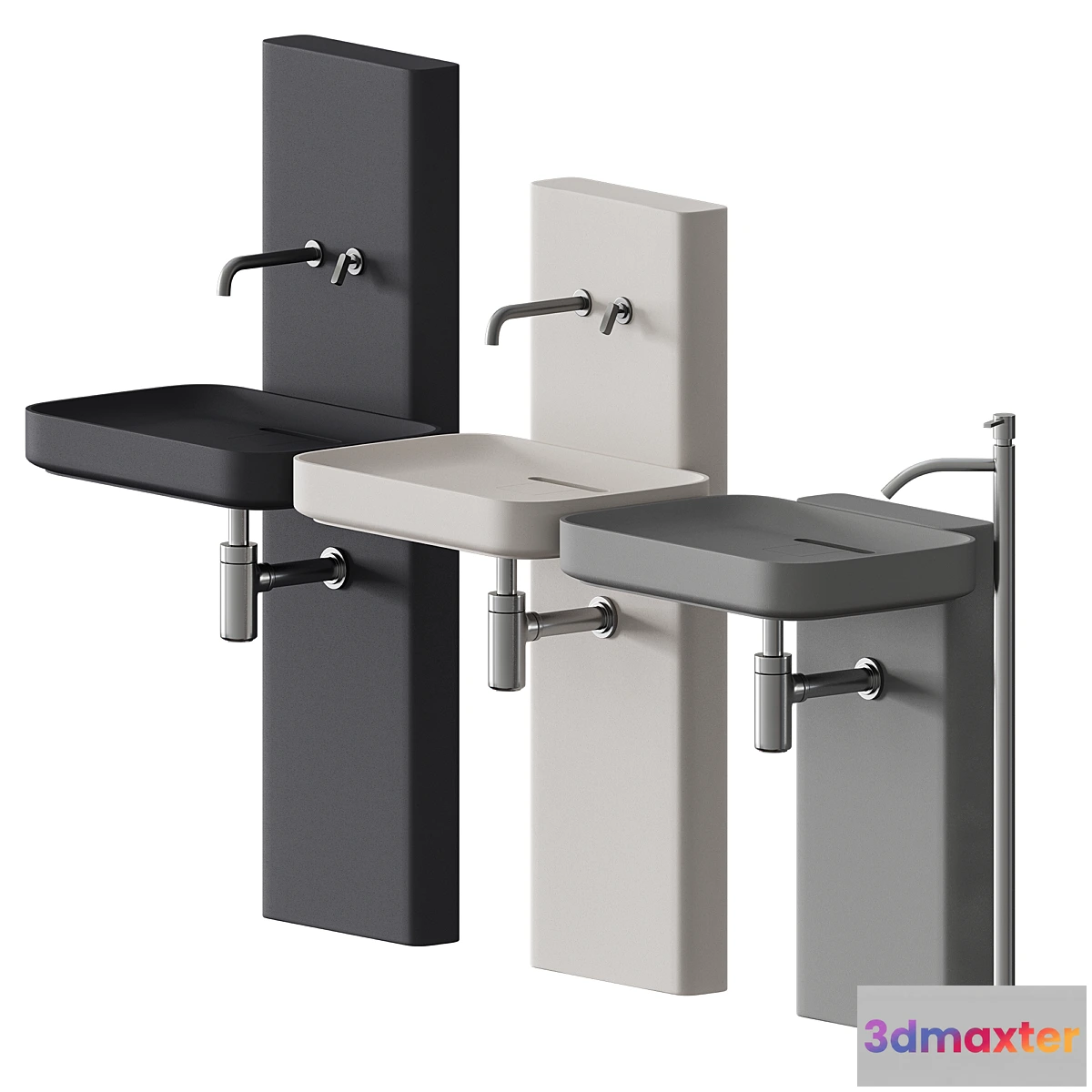 1330863 - Agape Petra Pedestal Washbasin 3D Max