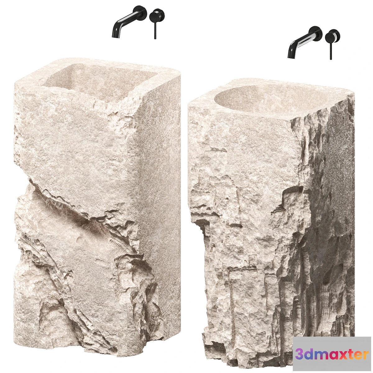 1338297 - stone wash basin set6 3D Max