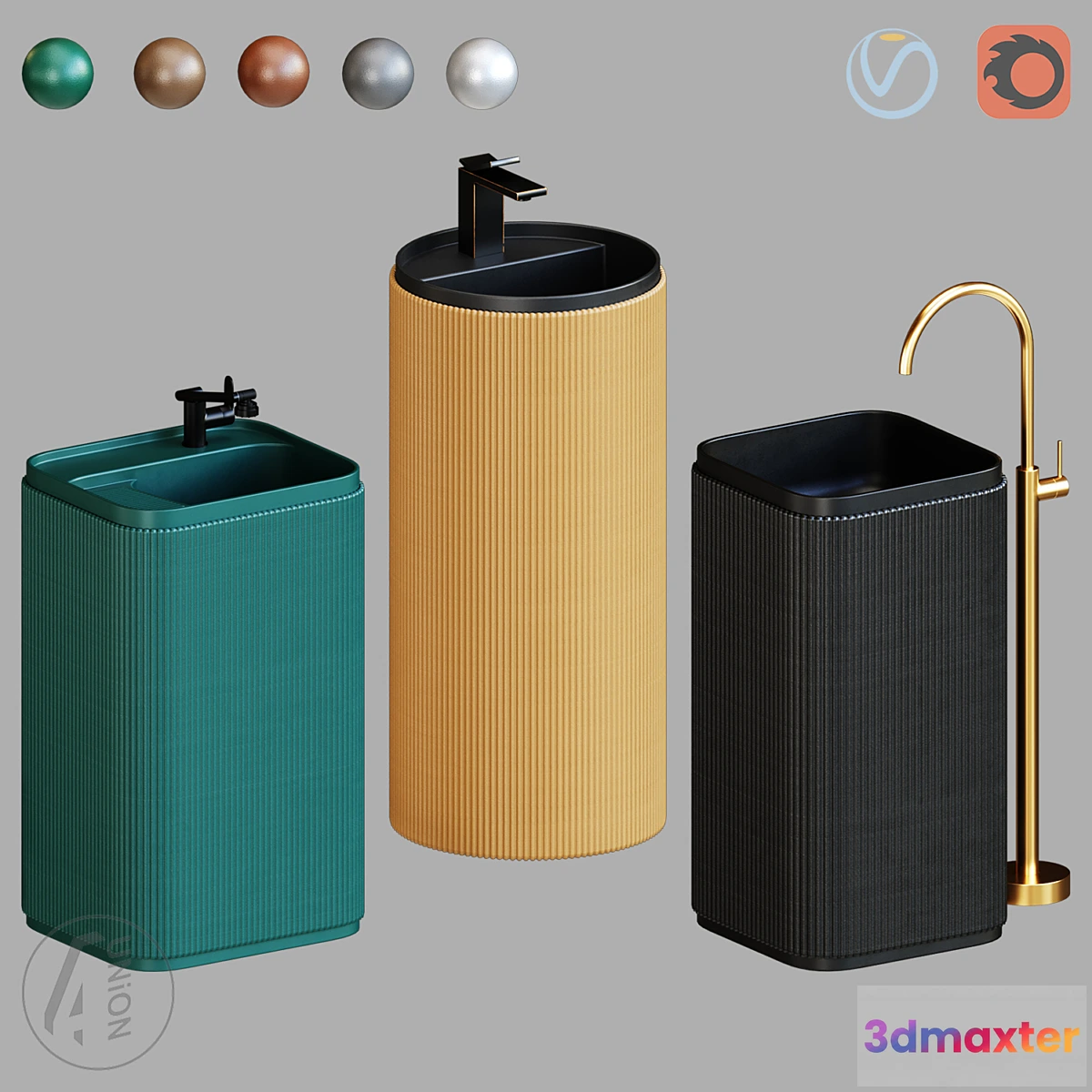 1341566 - Washbasin RUST A WB-0041_B WB-0042_C WB-0043 4Union.ru 3D Max