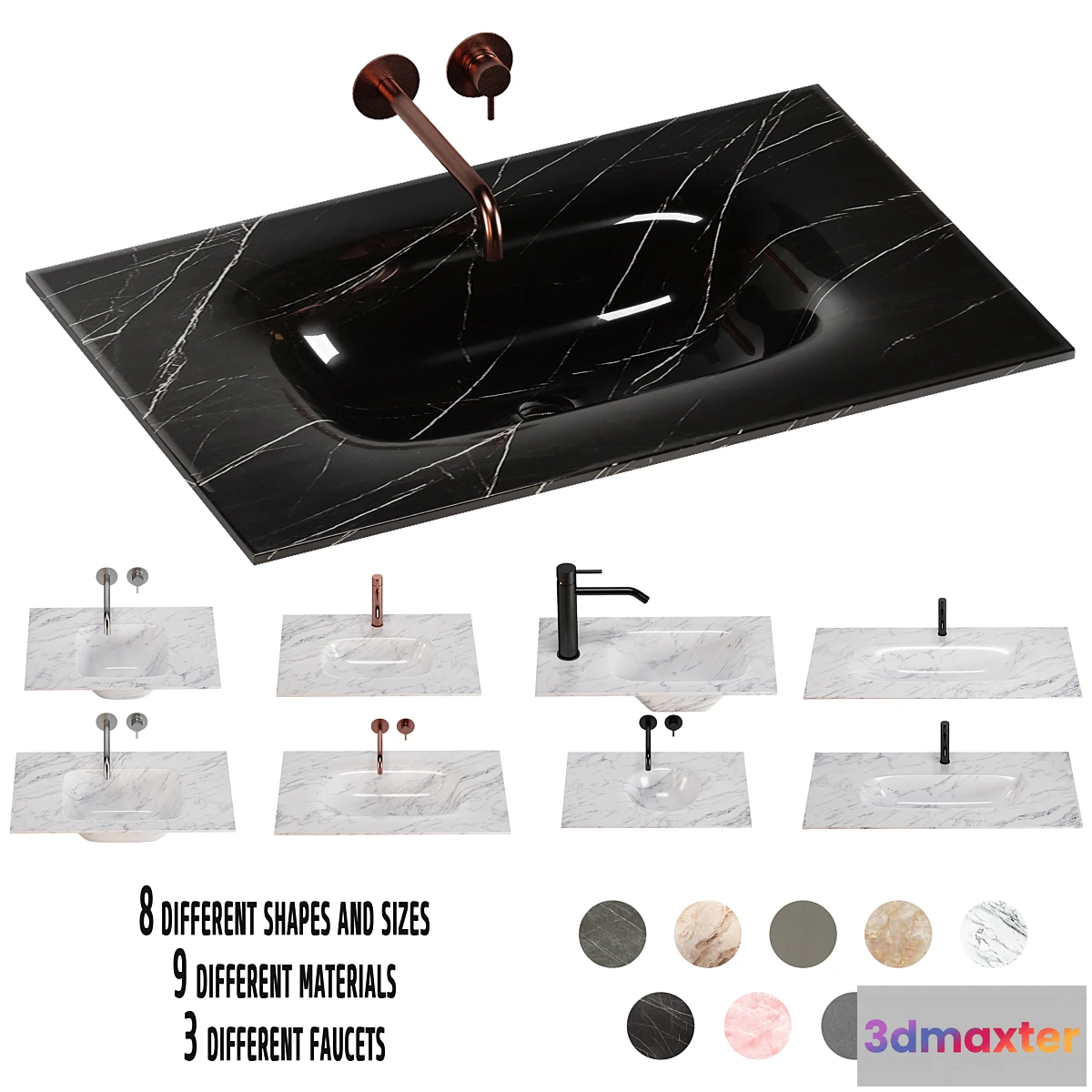1357477 - ARTELINEA WASHBASIN set 5 3D Max