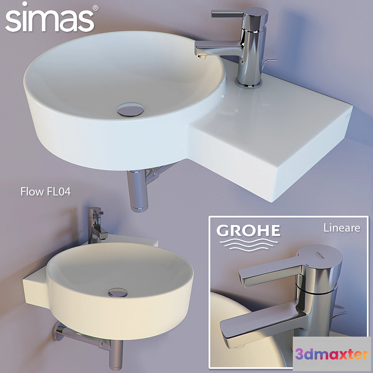 1406386 - Simas Flow FL04 & Grohe Lineare 3D Max