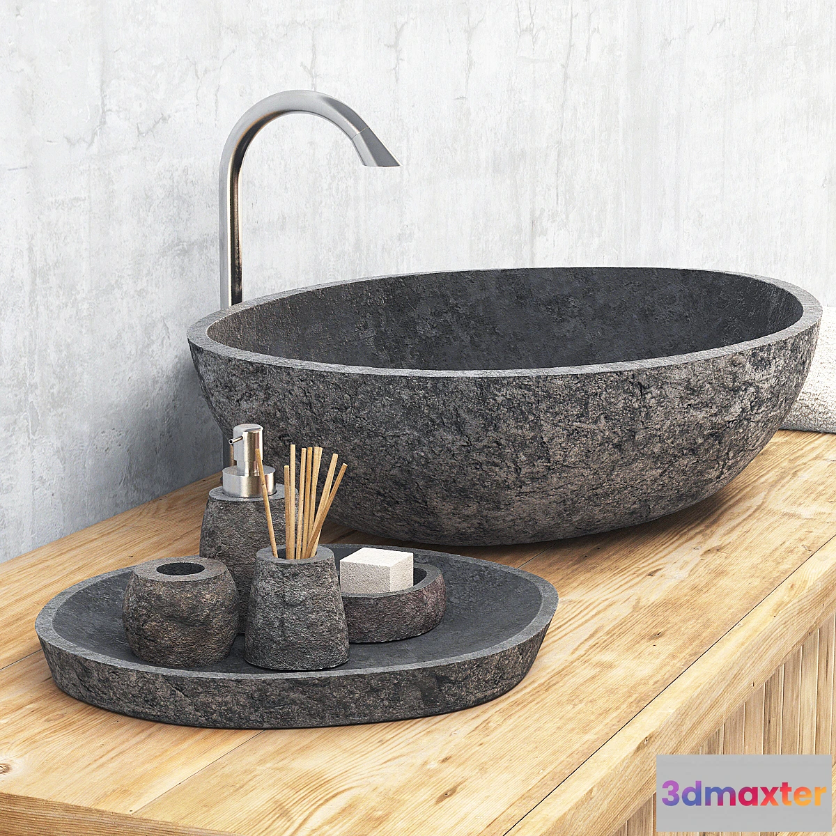 1420738 - Stone washing _ Stone washbasin 3D Max