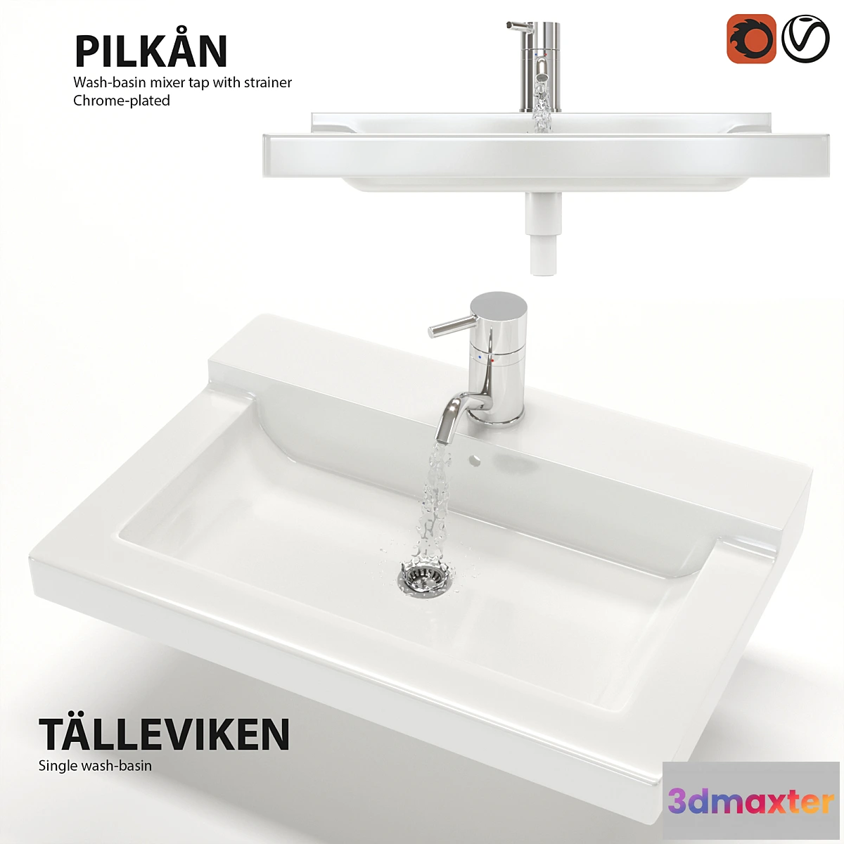 1424618 - Mixer and sink TELLEVIKEN and PILKON 3D Max