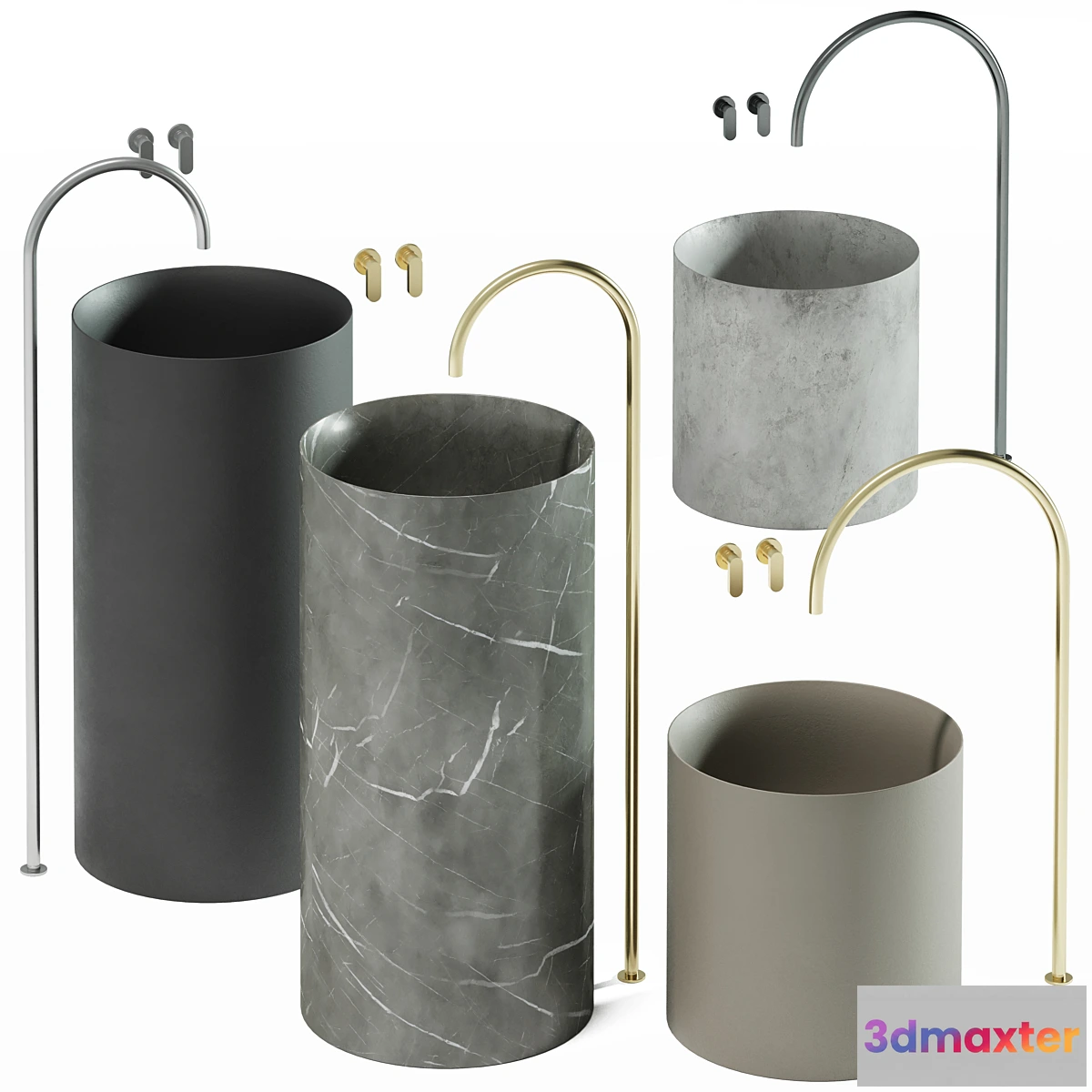 1432516 - Cocoon Natural Stone Basin 3D Max