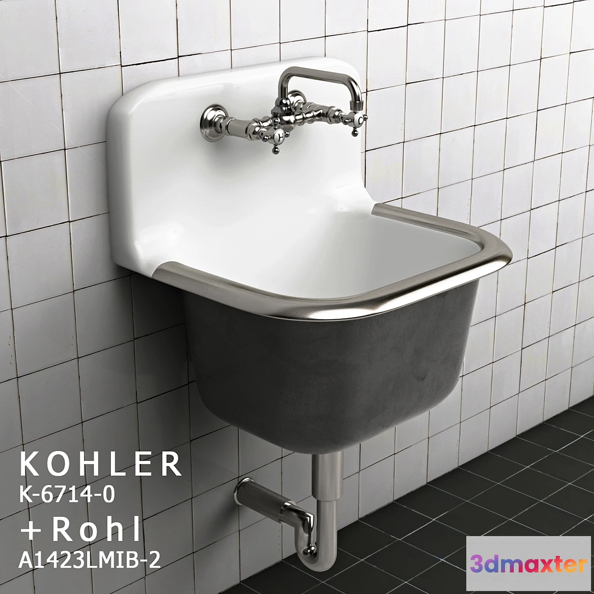 1445218 - Kohler K-6714-0 + Rohl A1423LMIB-2 3D Max