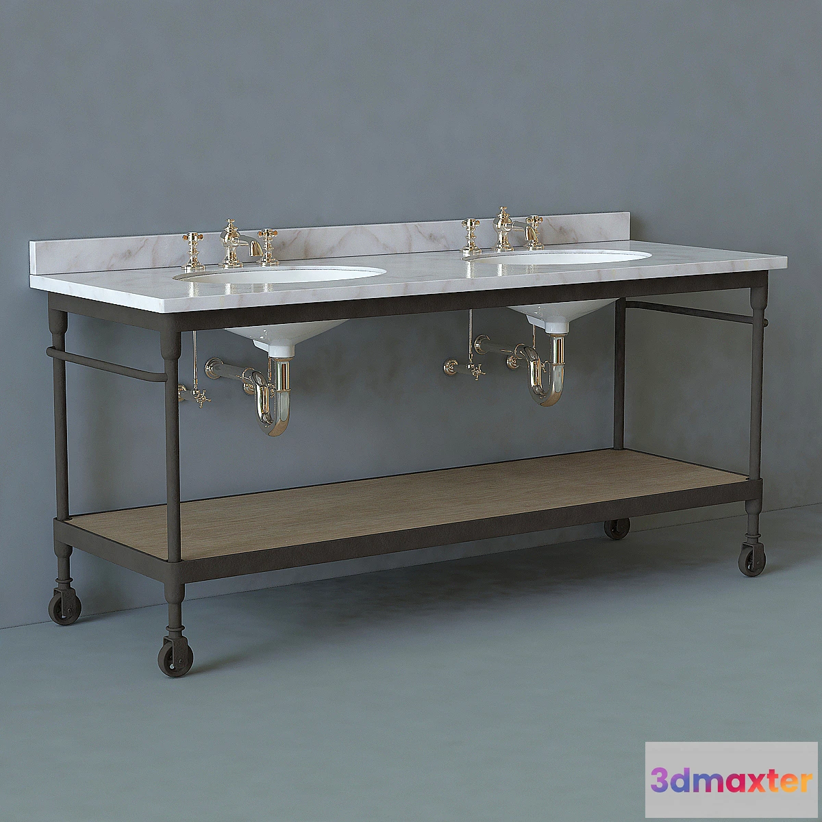 1454496 - Dutch Industrial Double Washstand 3D Max