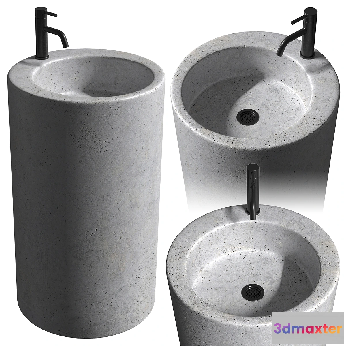 1459666 - Concrete floor-standing washbasin Tower 3D Max