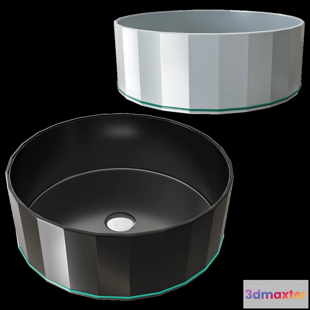 1589720 - Illumstone - Washbasin Polygon black glossy 3D Max