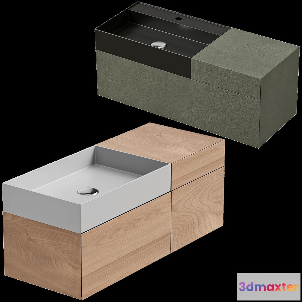 1589784 - Moab80 - Cabinet with washbasin LES10S 3D Max