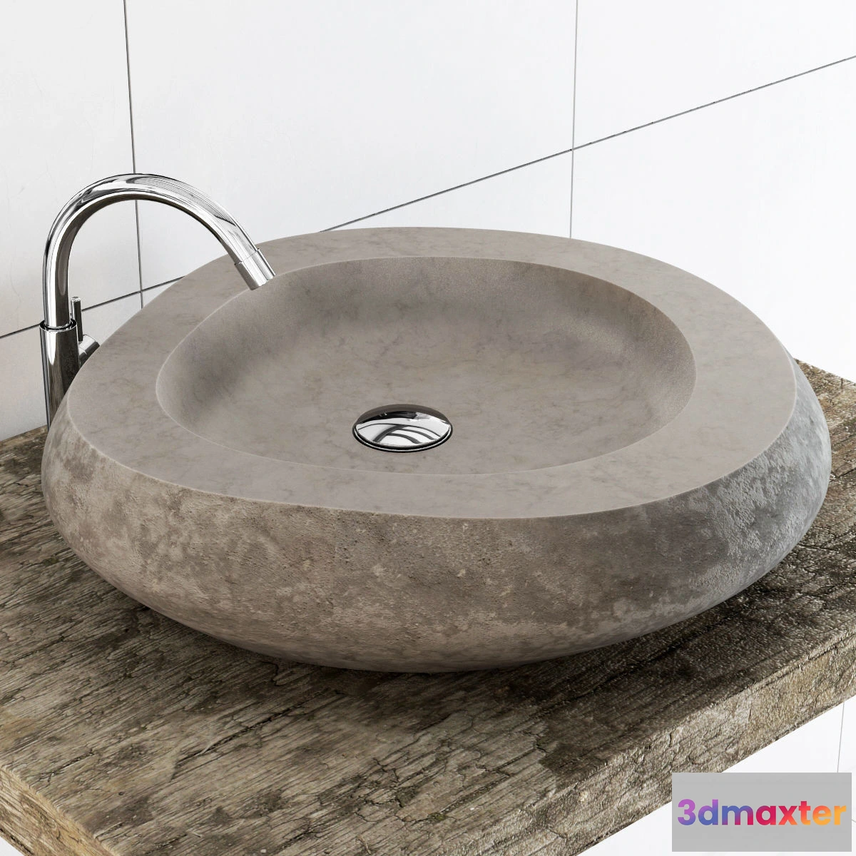 1590022 - bathroom - Stone  washbasin 02 3D Max