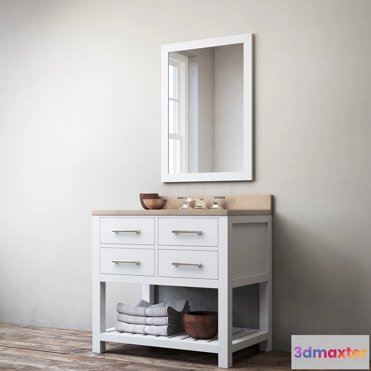 1590076 - bathroom - Hutton Single washstand 3D Max
