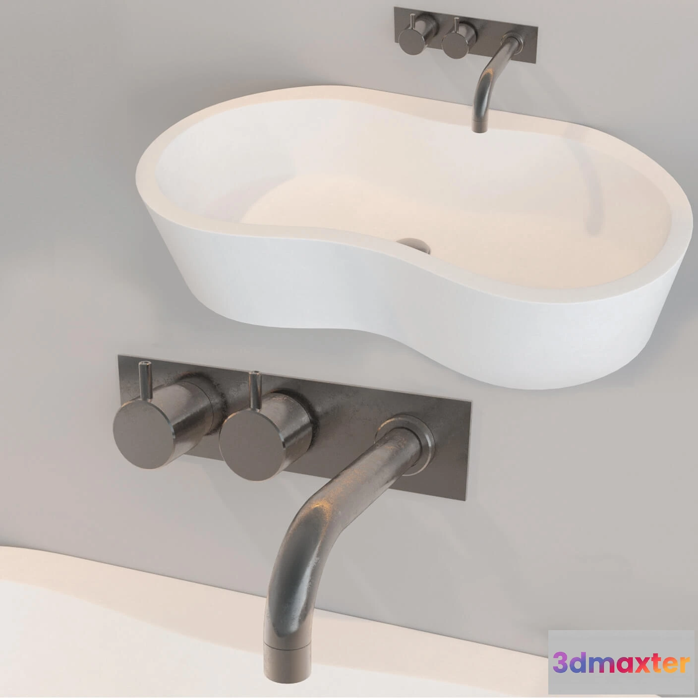 1590090 - bathroom - Washbasin Standard Esco 378 3D Max