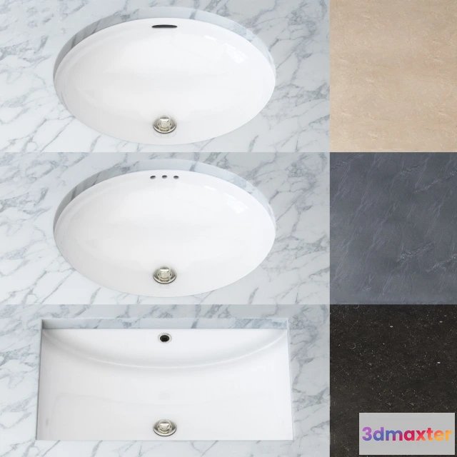 1590262 - bathroom - Set for bathroom sinks 3D Max