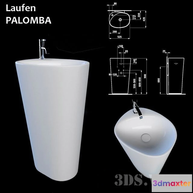 1590306 - bathroom - Modern sinks Laufen Palomba 3D Max