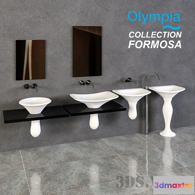 1590368 - bathroom - Set of sinks Olimpia Formosa Rac 3D Max