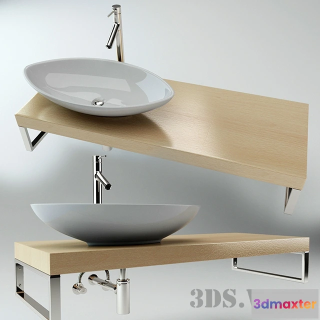 1590378 - bathroom - Beautiful Wall Mounted Washbasin 3D Max