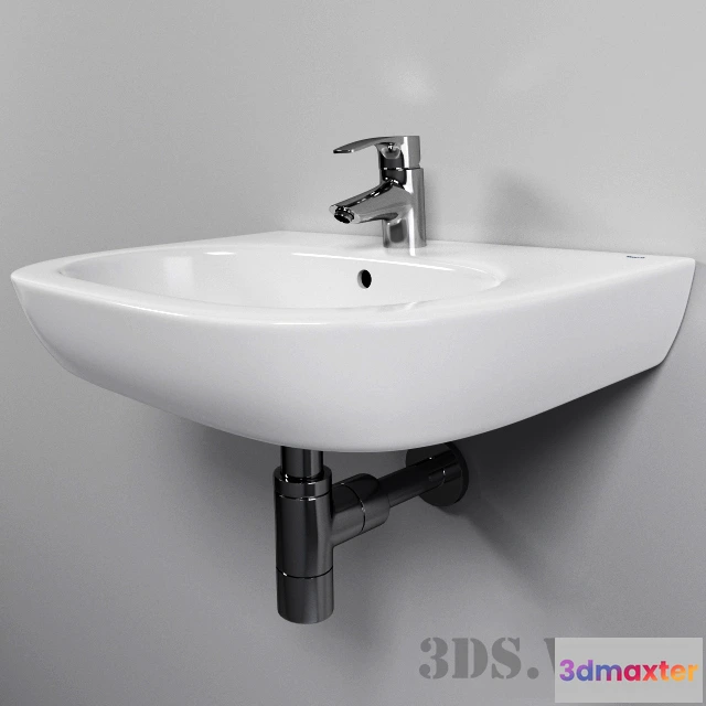 1590394 - bathroom - Washbasin Roca Meridian 327243000 3D Max