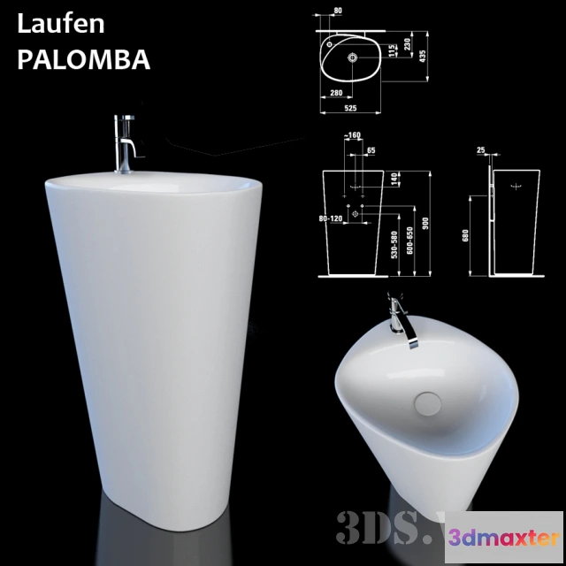 1590404 - bathroom - Washbasin Palomba Collection Laufen 3D Max