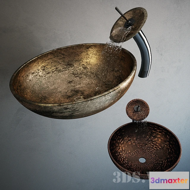 1590426 - bathroom - Designer iron washbasin 3D Max