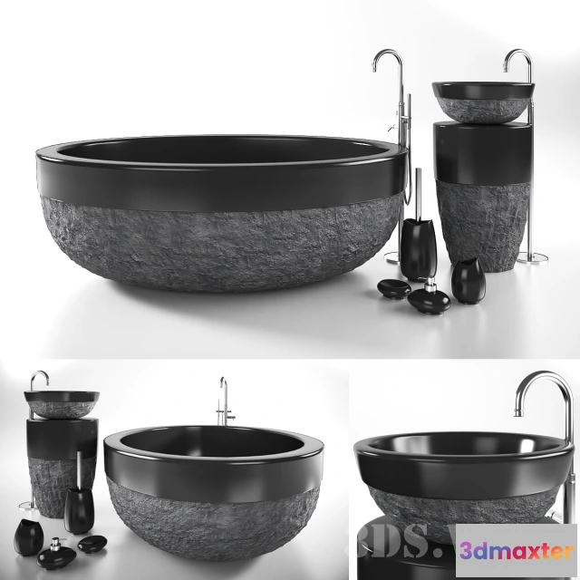 1590430 - bathroom - Set of designer sinks 3D Max