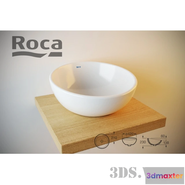 1590436 - bathroom - Roca Bol washbasin 3D Max