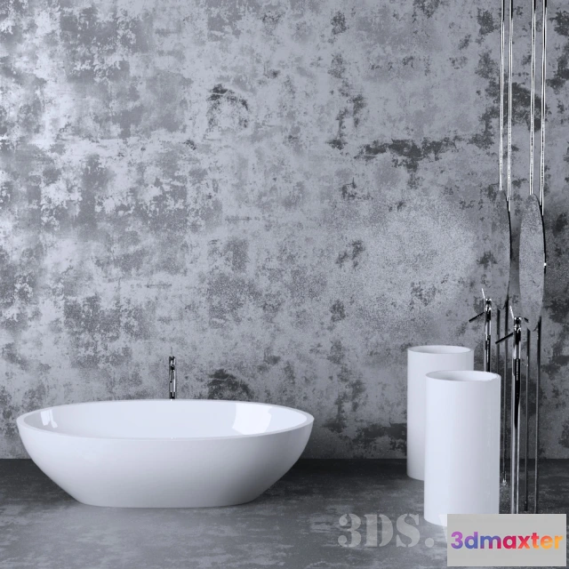 1590446 - bathroom - Bath set with sink 3D Max