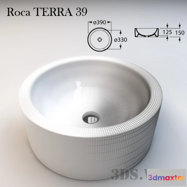 1590448 - bathroom - Round washbasin Roca TERRA 39 3D Max