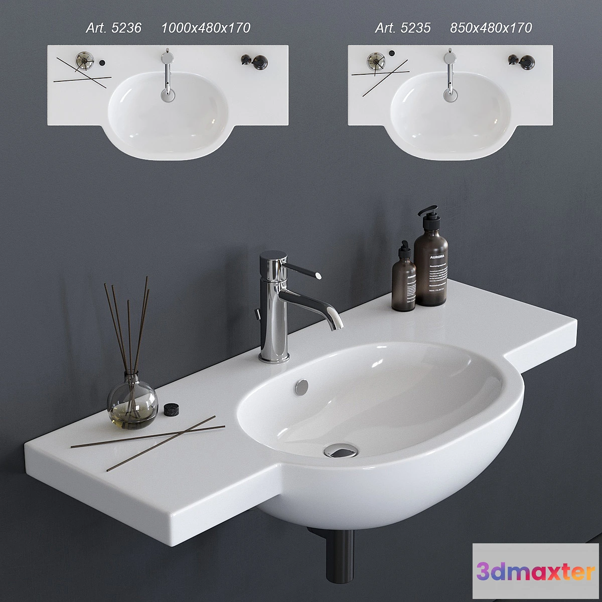 545713 - GALASSIA M2 Washbasin art. 5235 art. 5236