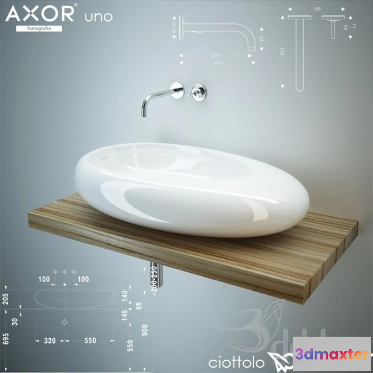 626433 - Duravit Ciottolo + Hansgrohe Axor Uno