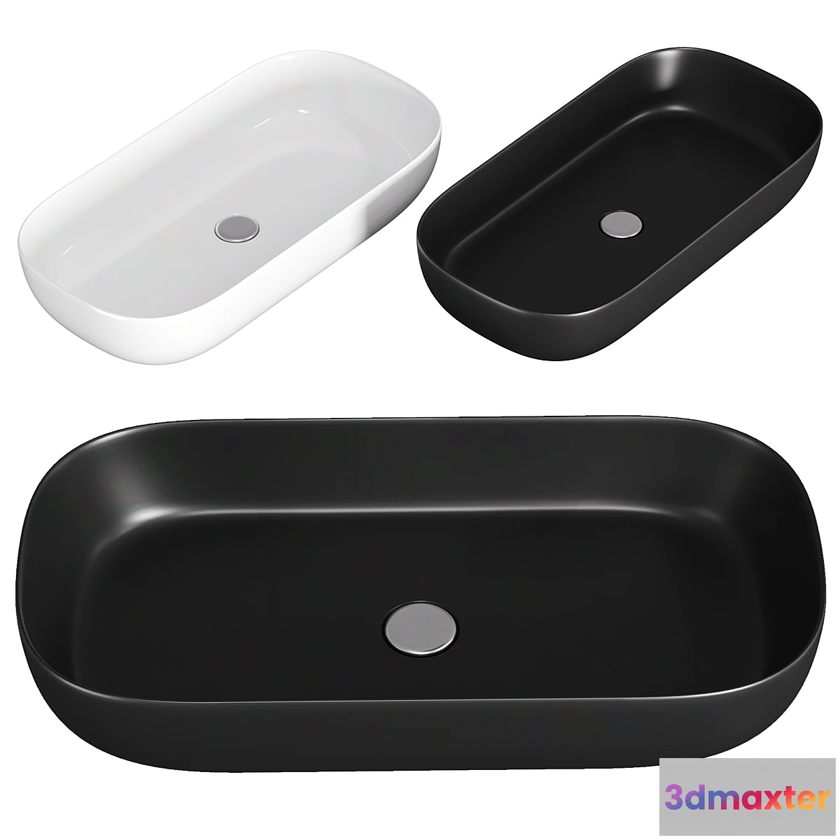 686352 - Oval Matte Black Vessel Sink in Ceramic