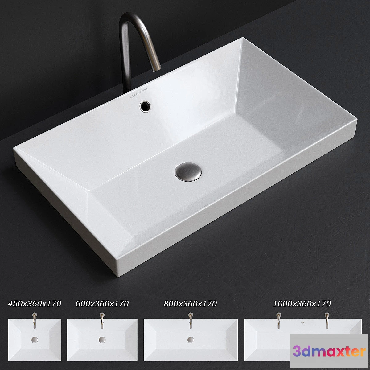 714946 - Scarabeo Ceramiche Teorema 2.0 Built-in Washbasin - No.2