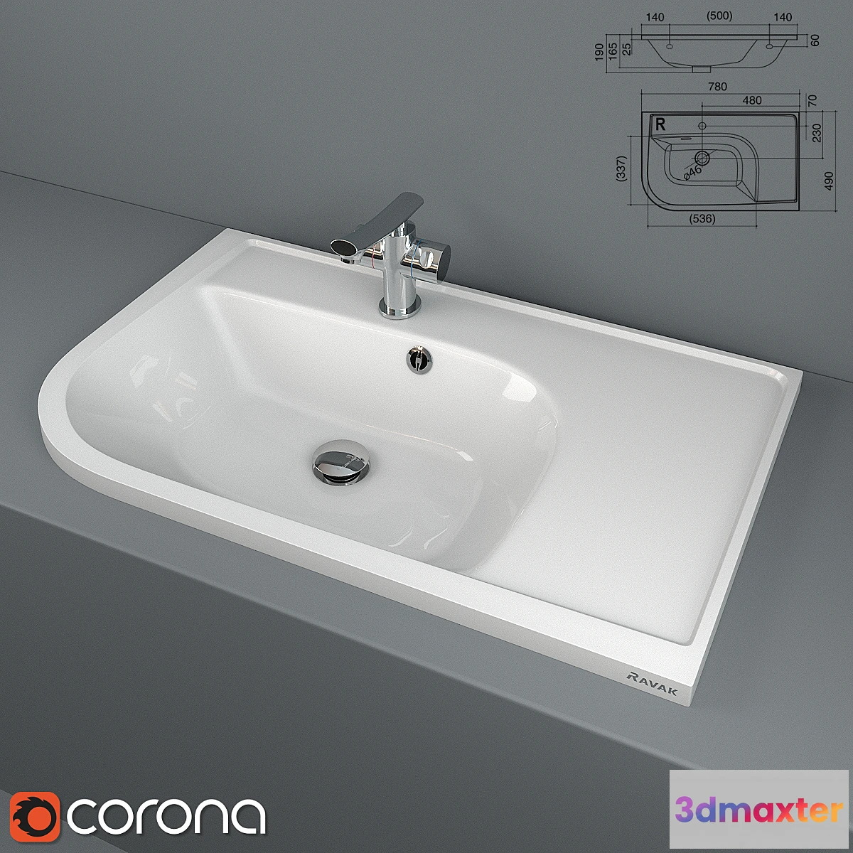 739403 - Washbasin Ravak Praktik U - No.2