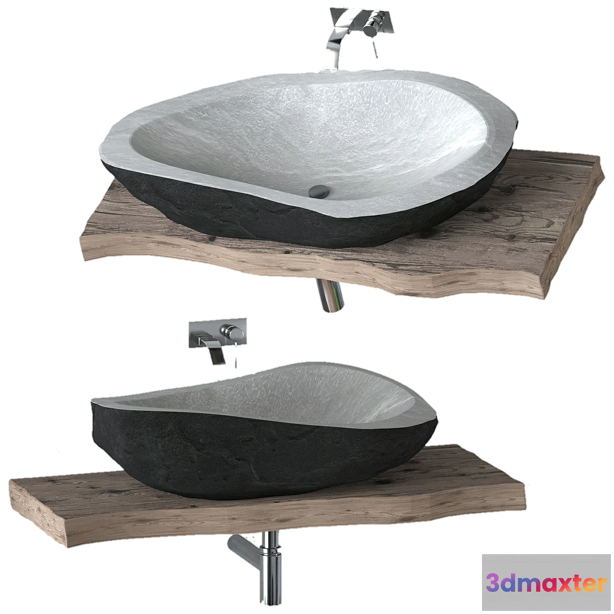 767001 - Stone washbasin with slab top - No.3