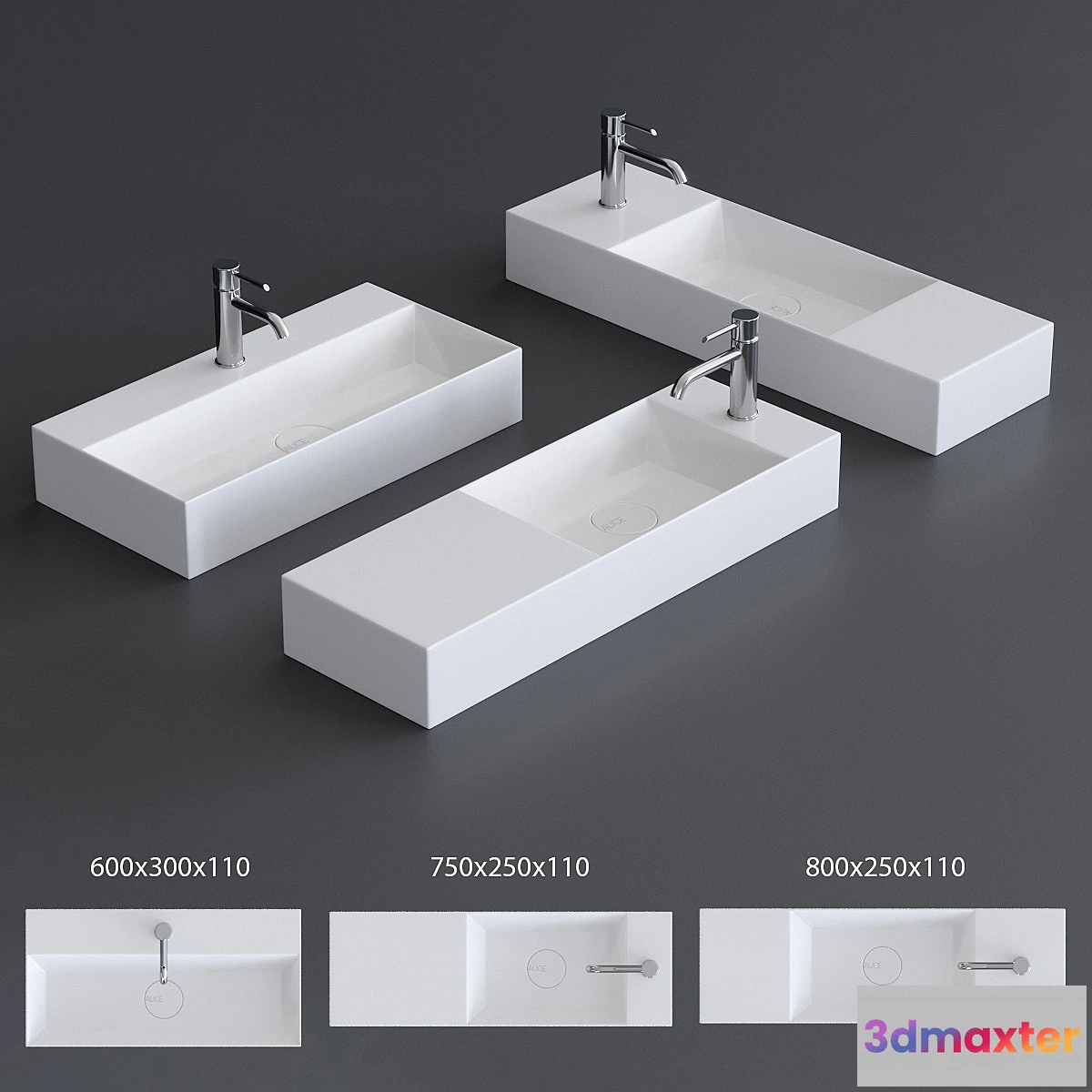 825122 - Alice Ceramica Spy Washbasin Set 2 - No.3