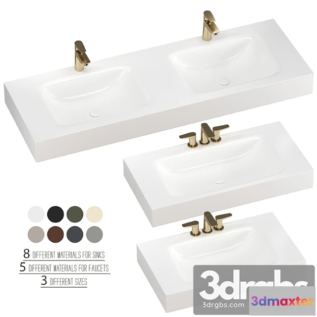 913722 - Inbani D Worktops Washbasins Set