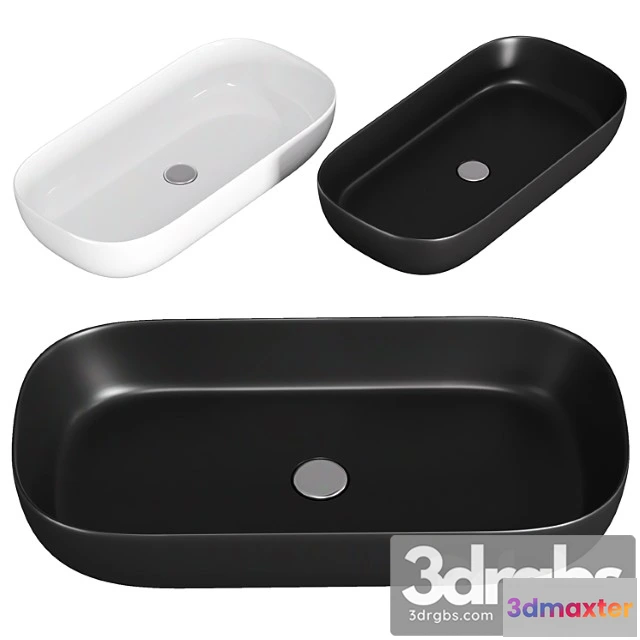 913814 - Oval Matte Black Vessel Sink in Ceramic