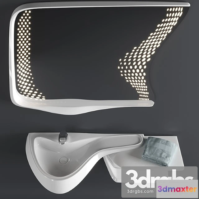 914058 - Washbasin And Mirror Vitae By Zaha Hadid