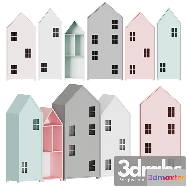 1016540 - Wardrobe Nordic bookcase for children