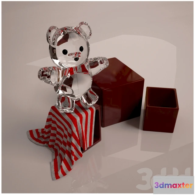1190144 - CHILDRENS ROOM DECOR - Glass teddy bear deco