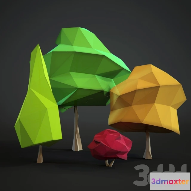 1190182 - CHILDRENS ROOM DECOR - Low Poly Trees