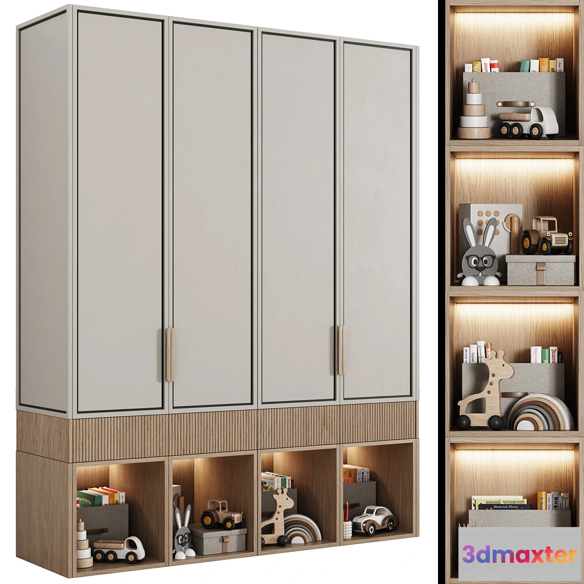 1434314 - Wardrobe children’s modular in a modern style 04 3D Max