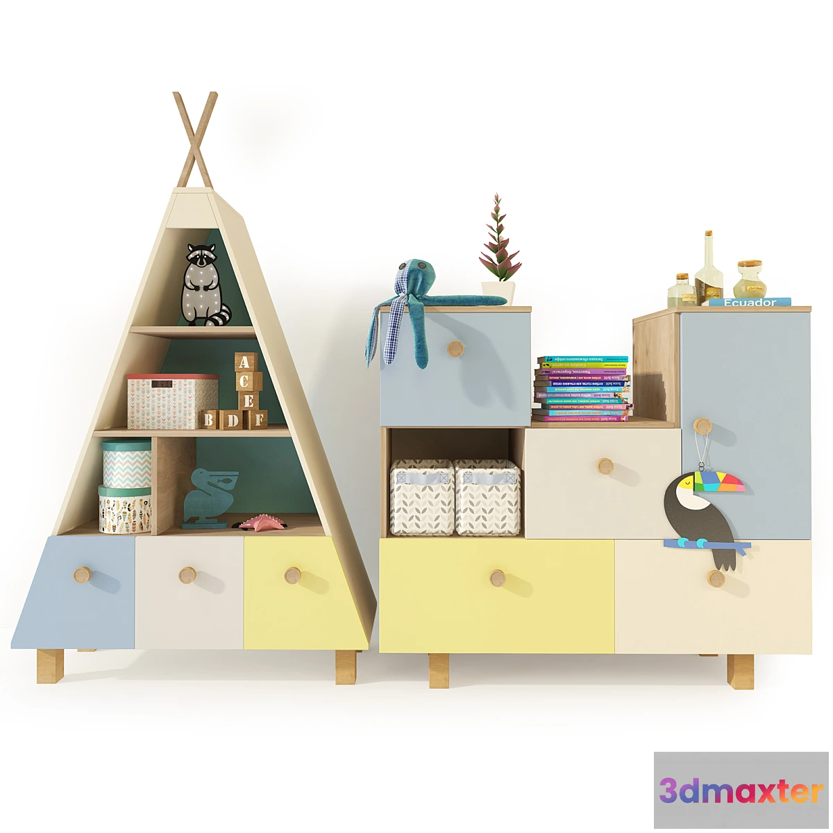 1435170 - Bookcase. Children’s furniture Kvikk 3D Max