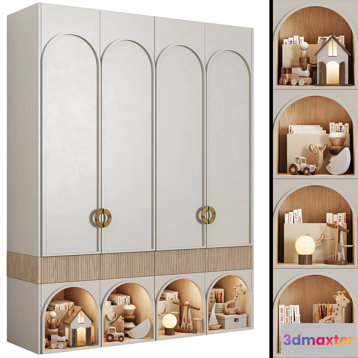 1439964 - Children’s modular wardrobe in neoclassical style 10 3D Max