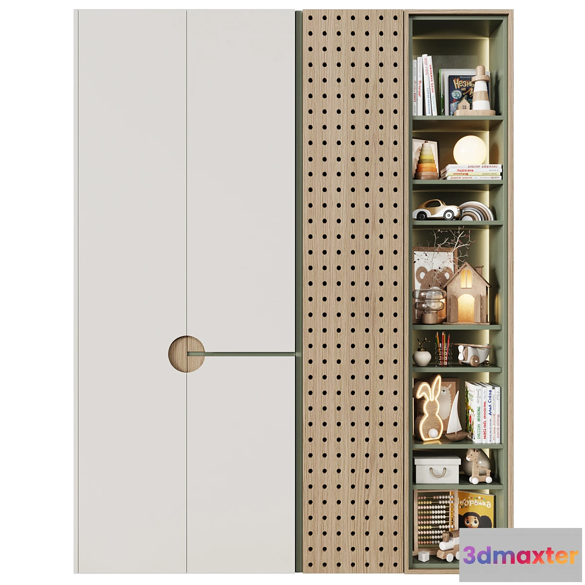 1454114 - Modular children’s wardrobe in a modern minimalism style 18 3D Max