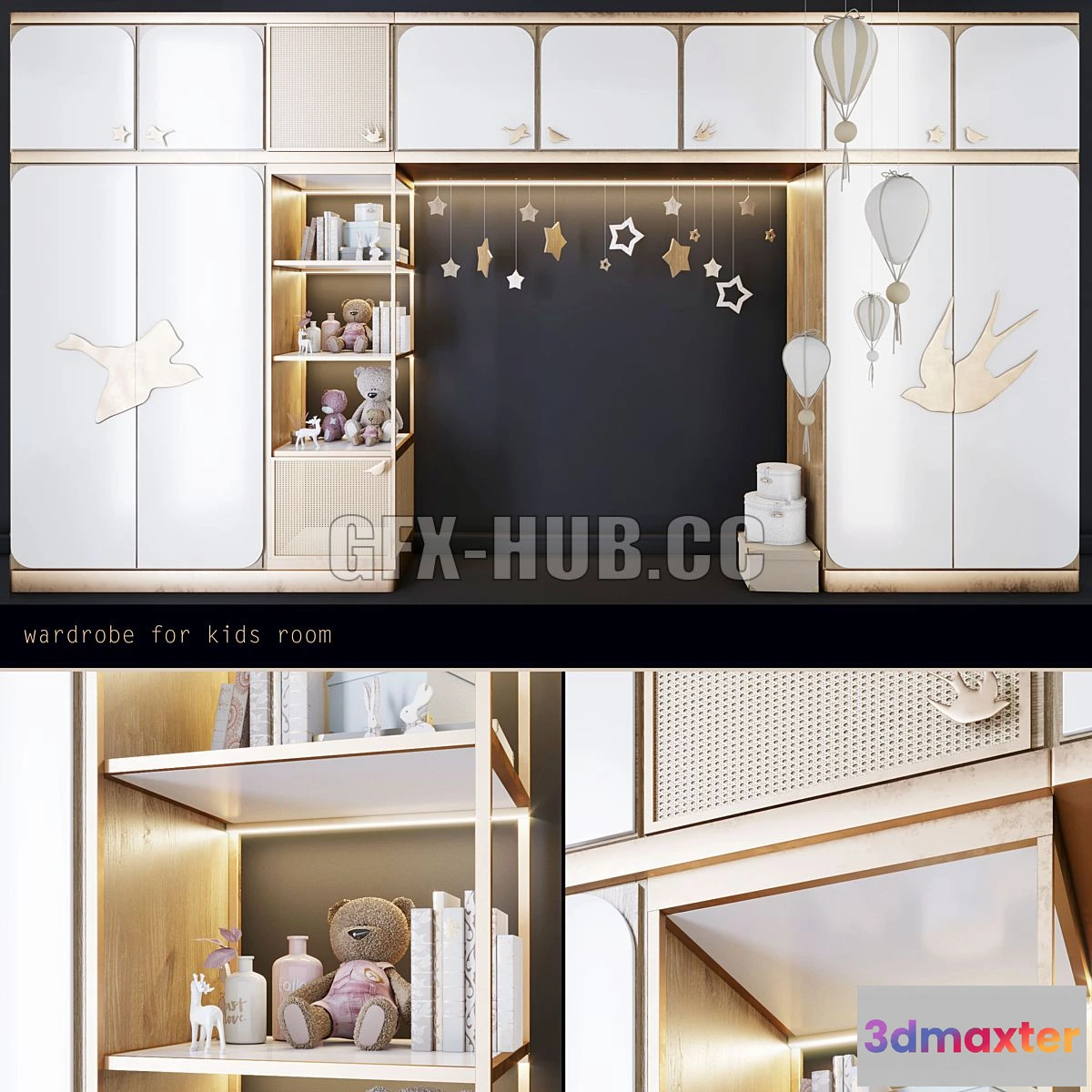 1557889 - Wardrobe for kids room 3D Max