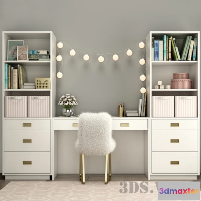 1591062 - child-room - Shelf with writing table 3D Max