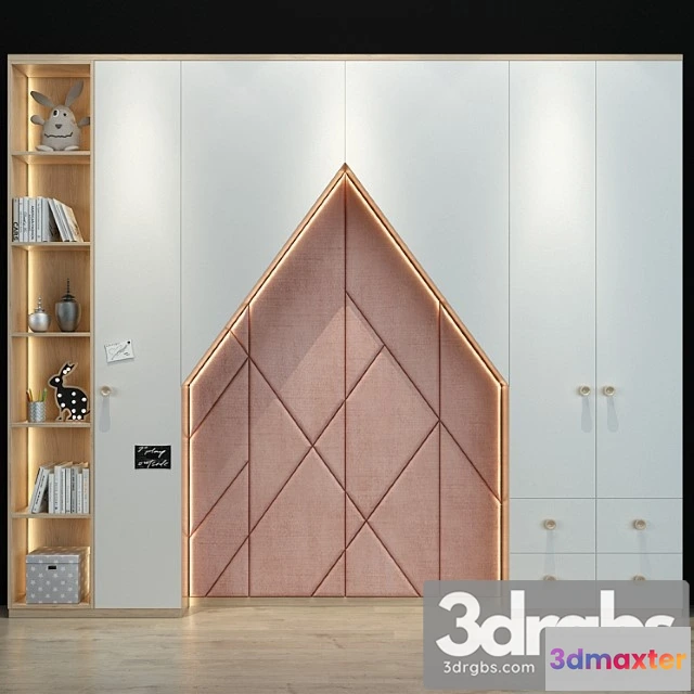 916350 - Wardrobe Cabinet with headboard 188