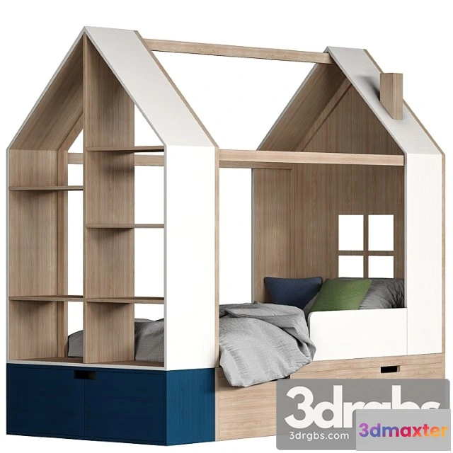 1015160 - Children bed house with a rack